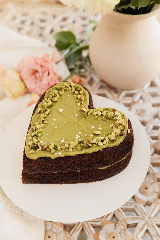Torta corazón Choco Pistacho